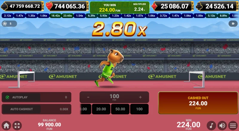 Cashybara Athletics Edition - uspješna isplata i dodjeljivanje dobitaka